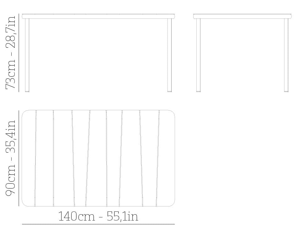 Прямоугольный стальной стол с порошковым покрытием BABEL D Bangi ARCH-00068336 - Вид №6