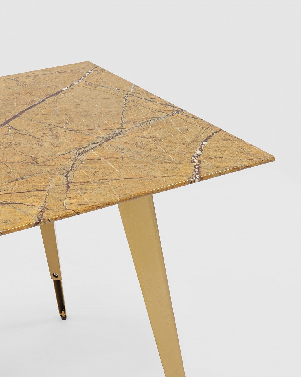 Стол обеденный со стеклянной столешницей, цвет охра с рисунком под мрамор 120х80 см "Ричмонд" STOOL GROUP  00-3958836 Желтый  - Вид №5