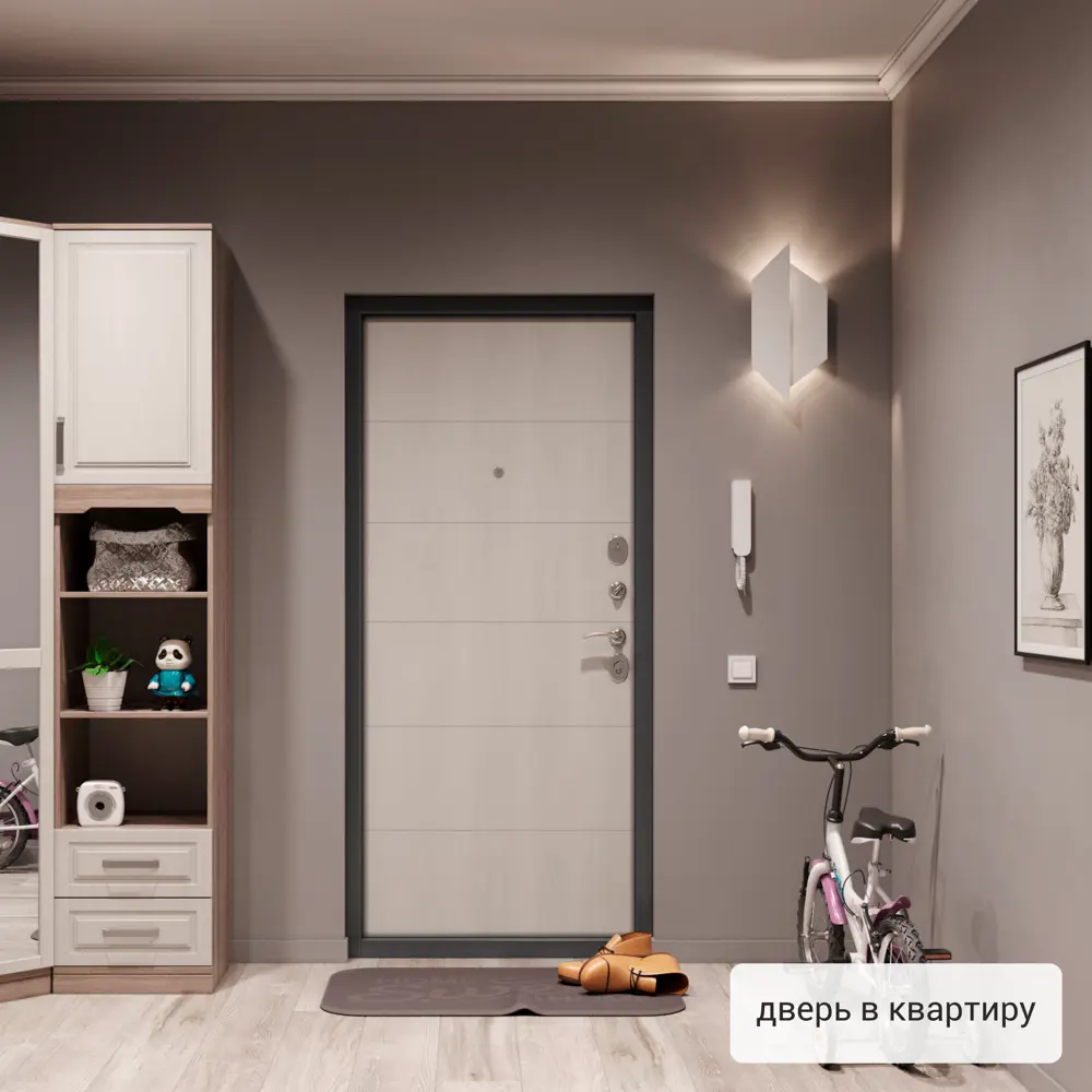 Дверь входная металлическая Берн 2 860 мм левая цвет белое дерево TOREX STLM-2084603 - Вид №16