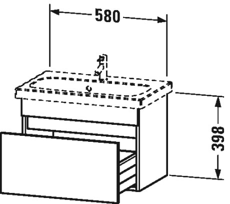 DS637900707 Тумбочка подвесная компакт DuraStyle #DS6379 580 x 368 мм Бетонно-серый матовый декор Duravit - Вид №2