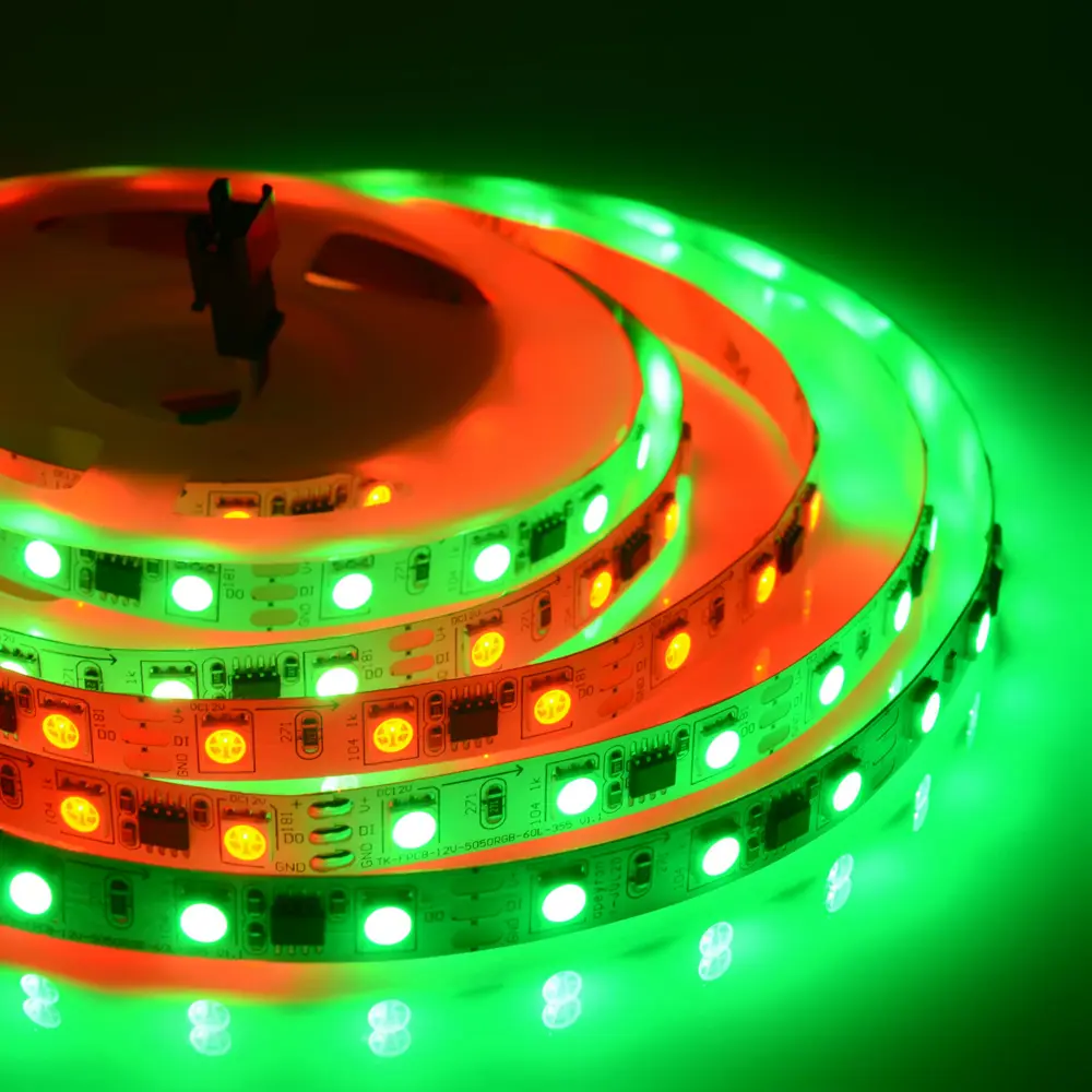 Светодиодная лента адресная SMD 5050 60 диод/14.4 Вт/м 12 В 10 мм IP20 2 м RGB белая подложка 82535313 STLM-2168943 APEYRON  - Вид №4