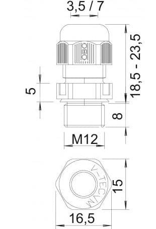 Полиамидный кабельный ввод OBO Bettermann BlackLine ARCH-00101706 - Вид №2