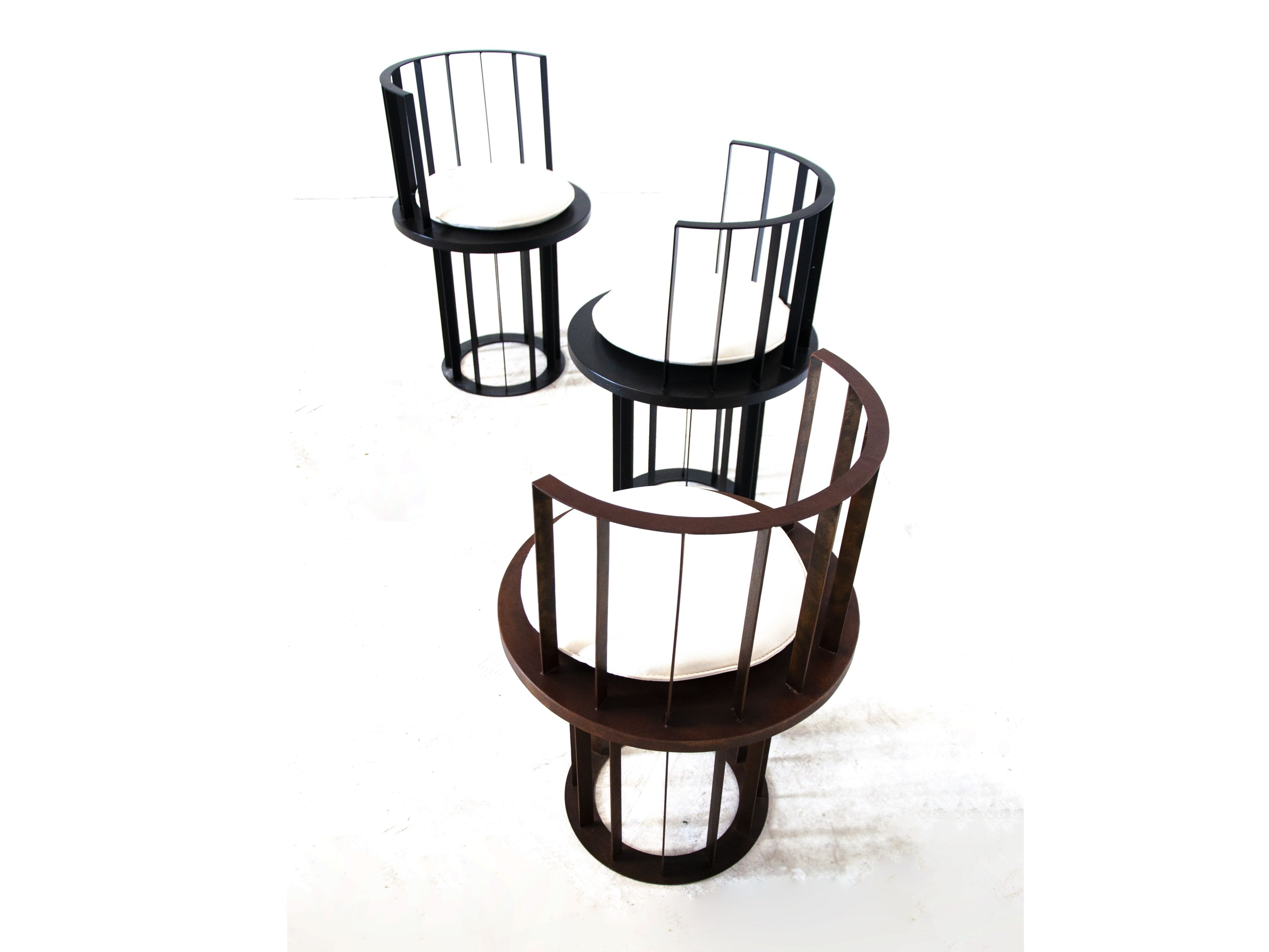 Высокий стул из стали Corten™ с мягким сиденьем TrackDesign Кандинский 1923 ARCH-00059714 - Вид №3