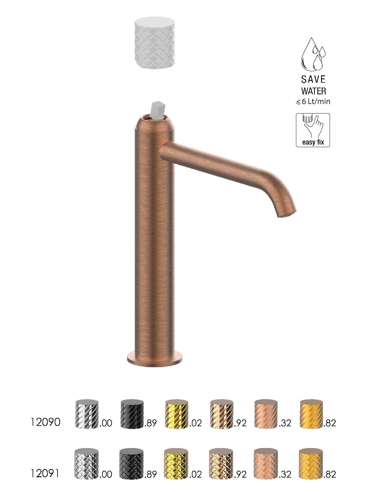 Смеситель для раковины высокого пола с ограничителем расхода Rubinetterie Frattini Pepe XLS ARCH-00125528 - Вид №4