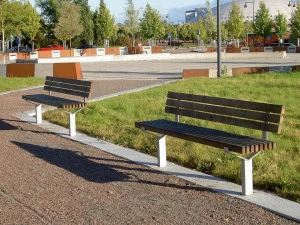 Nola Industrier Скамья из стали и дерева со спинкой Luma