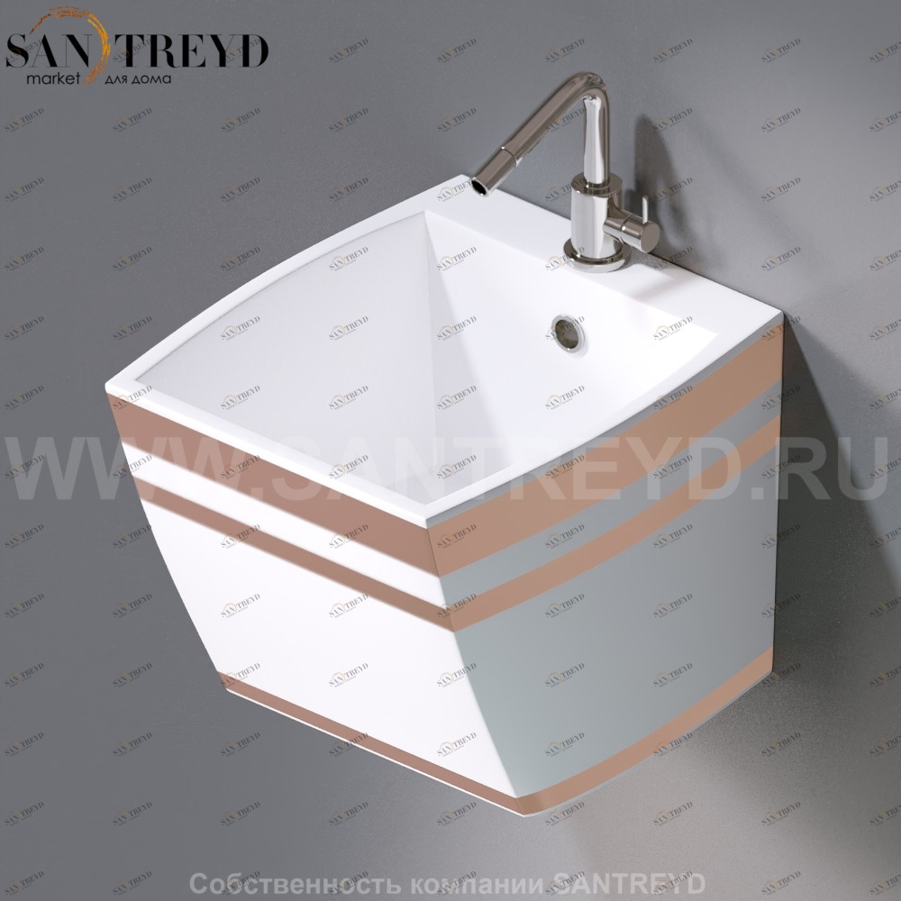 L253.467R Подвесная раковина настенная овальная A. e T. Italia SQUARE белая AeT ITALIA