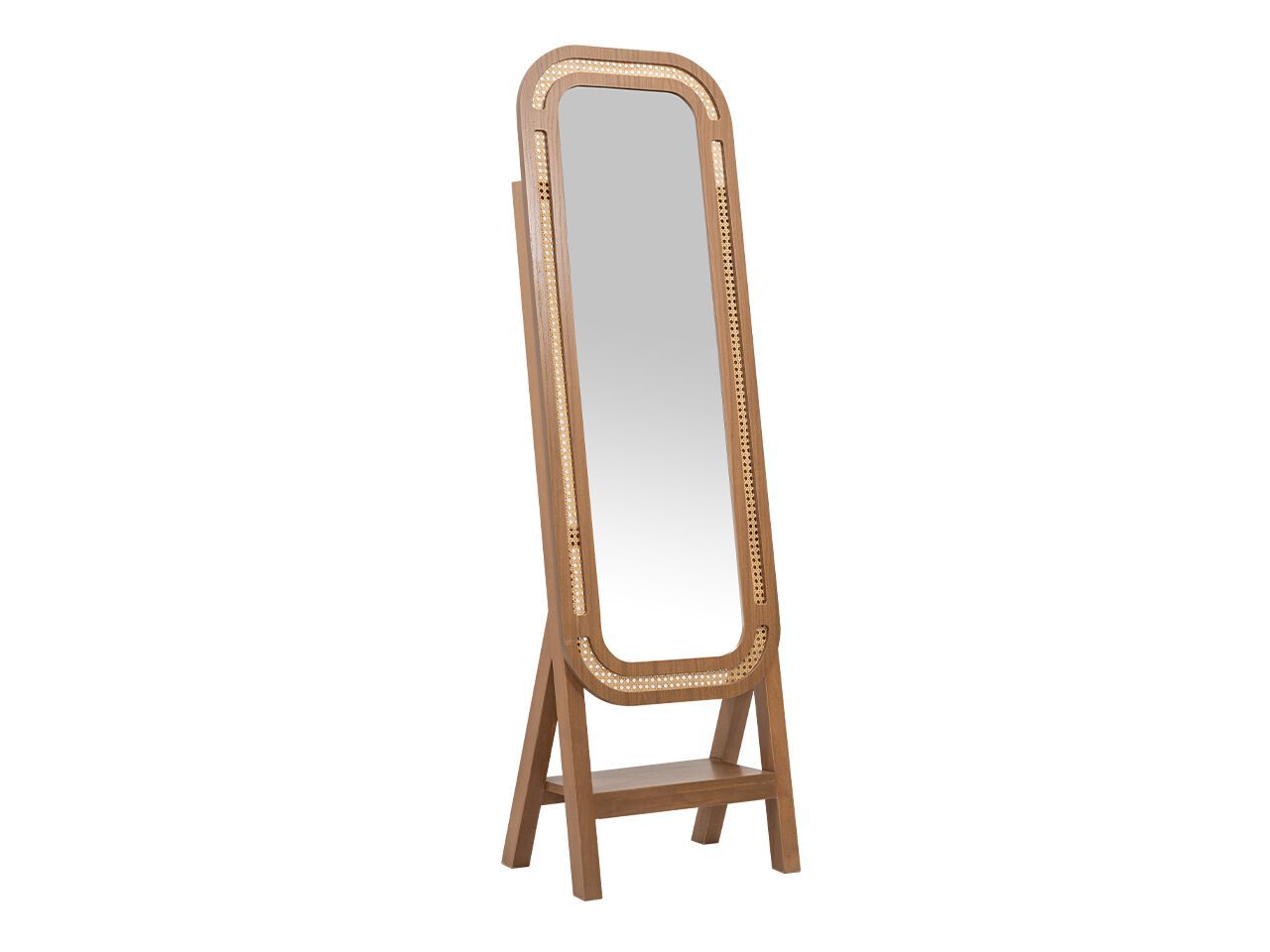 Наклонное напольное зеркало с деревянной рамой NDESIGN глина ARCH-00140055