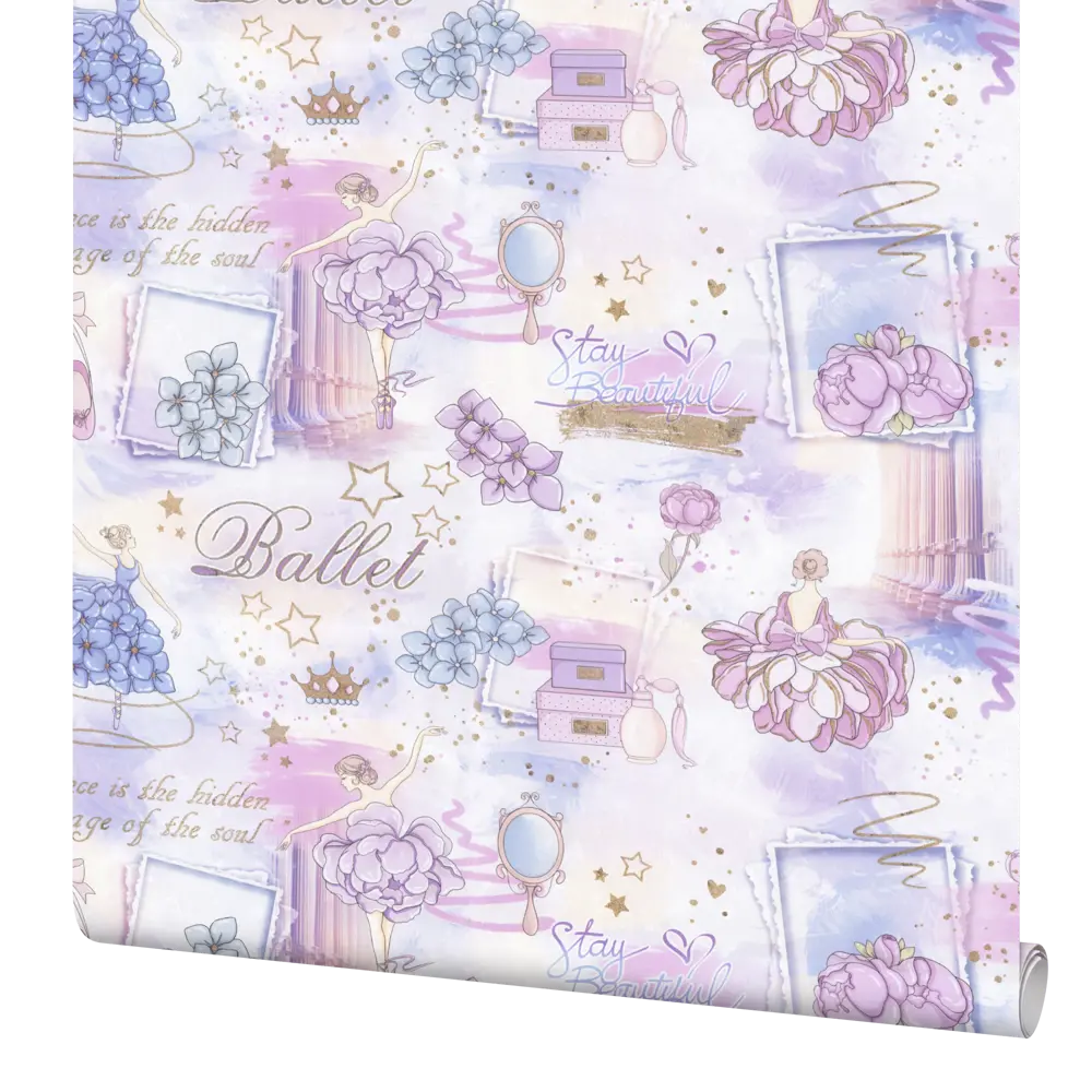 Palitra Home Ballet: Флизелиновые обои нежно-розового оттенка 84756202 STLM-0054622