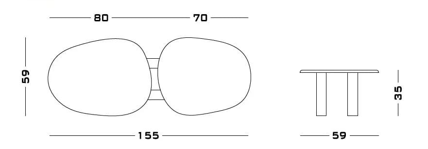 Низкий мраморный журнальный столик для гостиной Secolo TARAS ARCH-00104667 - Вид №5