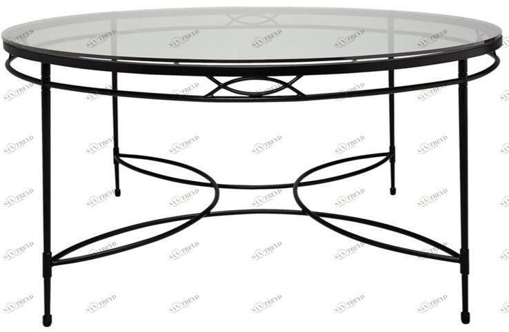 JANUS et Cie Круглый обеденный стол из нержавеющей стали и стекла Amalfi sun-id-1357727