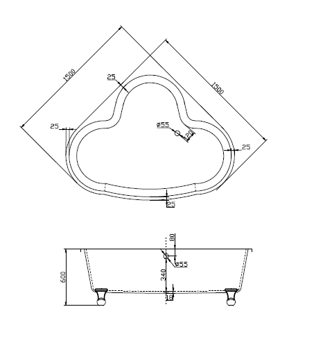 Акриловая ванна BelBagno BB07-ORO  - Вид №1