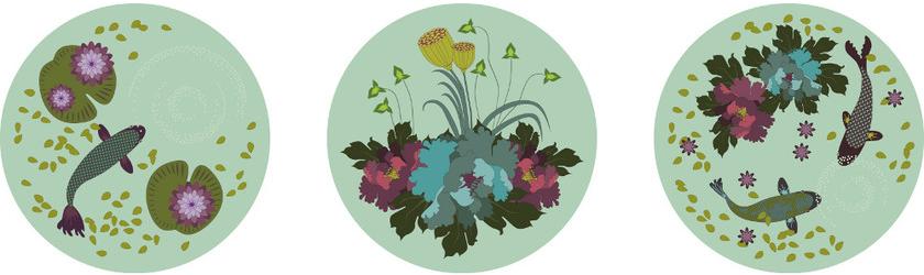 CONCEPTUWALL Декор из клейкой ткани Koi sun-id-1358447 - Вид №1