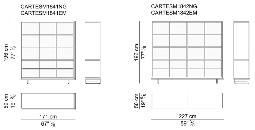 Деревянный высокий дневной офисный книжный шкаф i 4 Mariani картезианский ARCH-00149698 - Вид №3