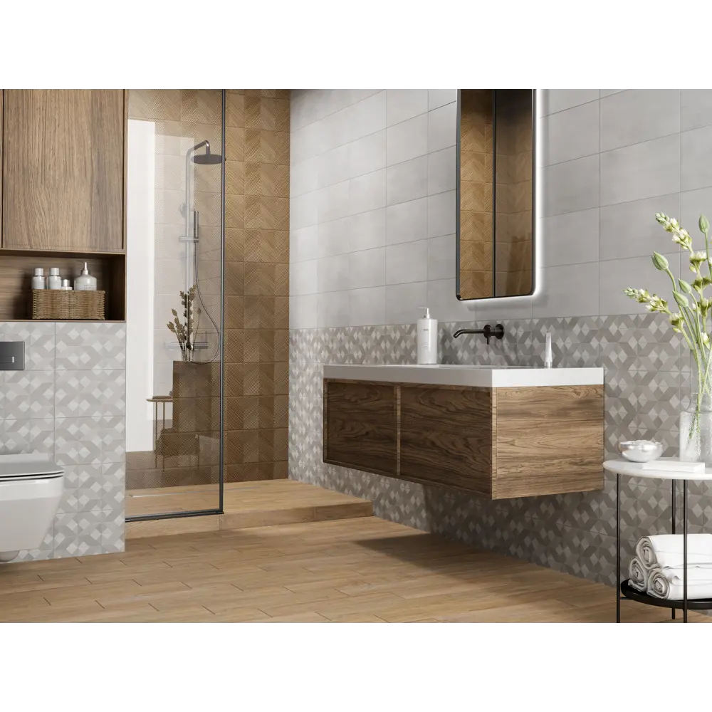 Настенная плитка KREAFORTA Mersey Tartine 20x40 см 1.62 м² матовая цвет серый 89413670 STLM-2174575 - Вид №7