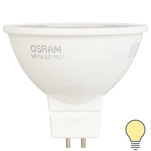 Лампа светодиодная Osram GU5.3 5.5 Вт спот матовая 500 лм, тёплый белый свет 82610678 STLM-2193381