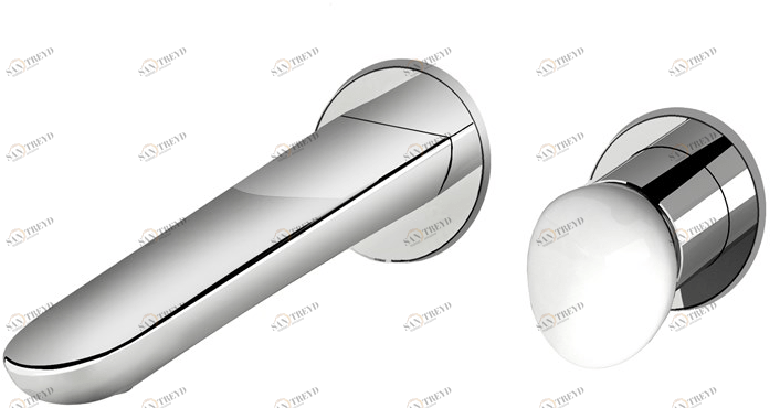 Fir Italia Смеситель для умывальника настенный из латуни с одной ручкой Synergy stone 95 9518108