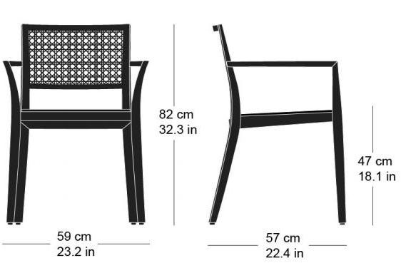 horgenglarus Штабелируемый стул из массива дерева с подлокотниками  6-596a  - Вид №5