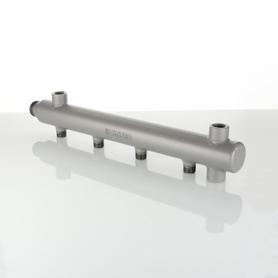 VTc.510.BS.060408 Коллектор из стали с межосевым расстоянием выходов 100 мм Valtec 1", 8 x 1/2"  - Вид №5