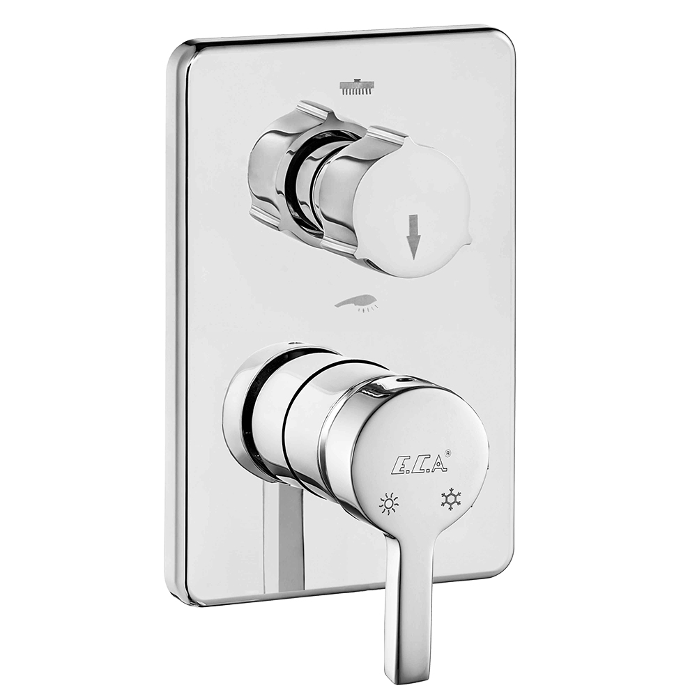 102167204h-kde  Mina Скрытый смеситель для ванны / душа, монтируемый на поверхность - 2 способа Eca  - Вид №1