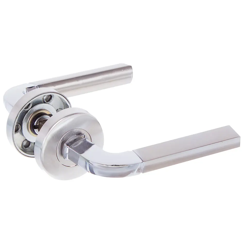 Ручки дверные на розетке ASS-6017 цвет никель/хром EDSON STLM-2092152 - Вид №1