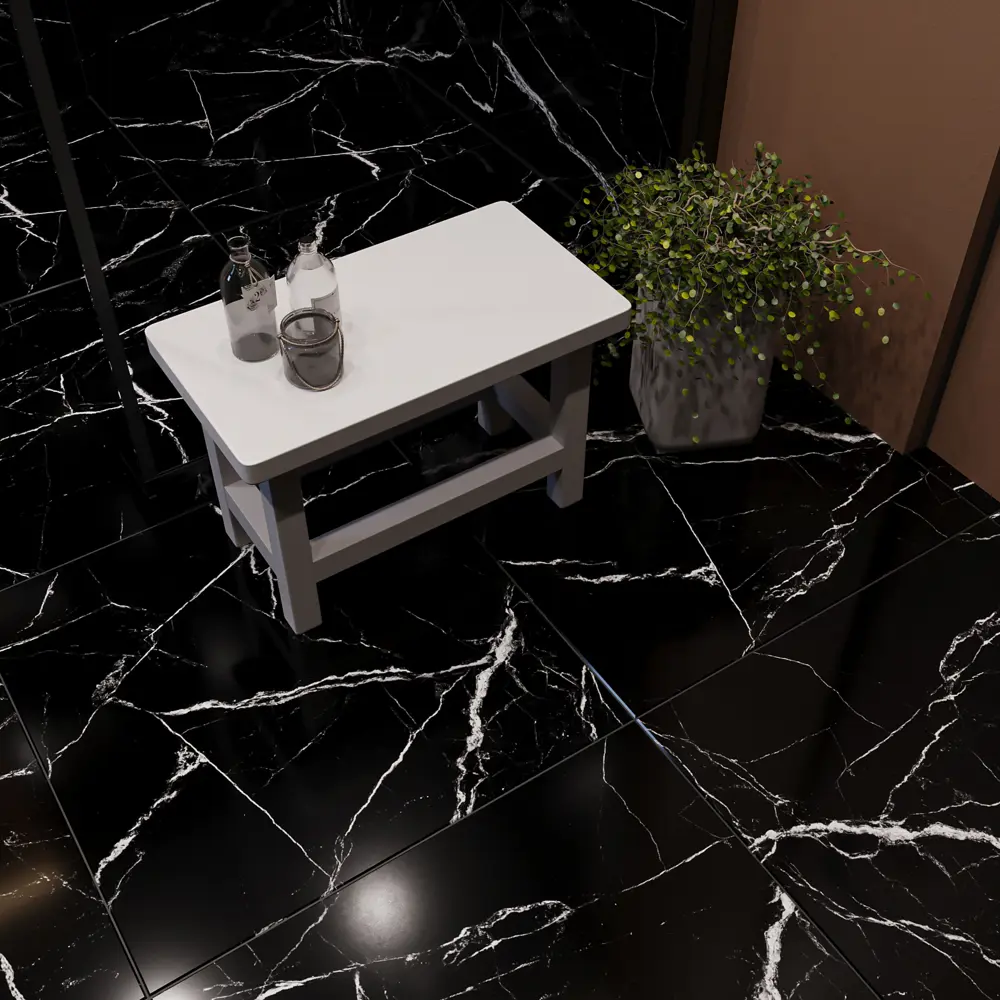 Глазурованный керамогранит Ag Spinner Black 60x60 1.44 м² полированный цвет черный 89417059 STLM-2066373 Santreyd ABGRES