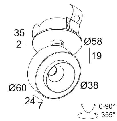 Регулируемый встраиваемый светодиодный прожектор Deltalight Odron ARCH-00074463 - Вид №5