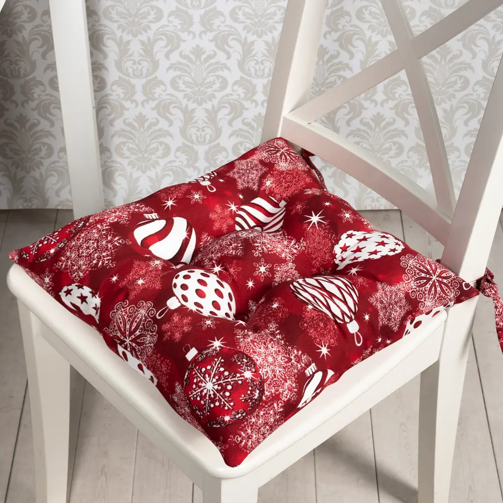 Подушка для стула "Новогодние традиции" 40x40 см цвет красный Altali STLM-2190152 - Вид №2