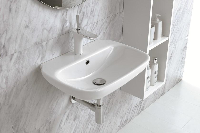 Cle4365101 Подвесная раковина настенная овальная Olympia Ceramica CLEAR белая - Вид №3