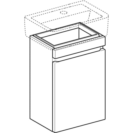 869046000 Шкафчик для раковины Geberit Renova Plan, с одной дверью Geberit  - Вид №1
