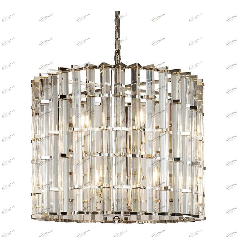 Люстра стеклянная на 6 ламп 60х60 см хром Etro KR0966P-6 DELIGHT COLLECTION ДИЗАЙНЕРСКИЕ 00-3883097 Прозрачный;хром 