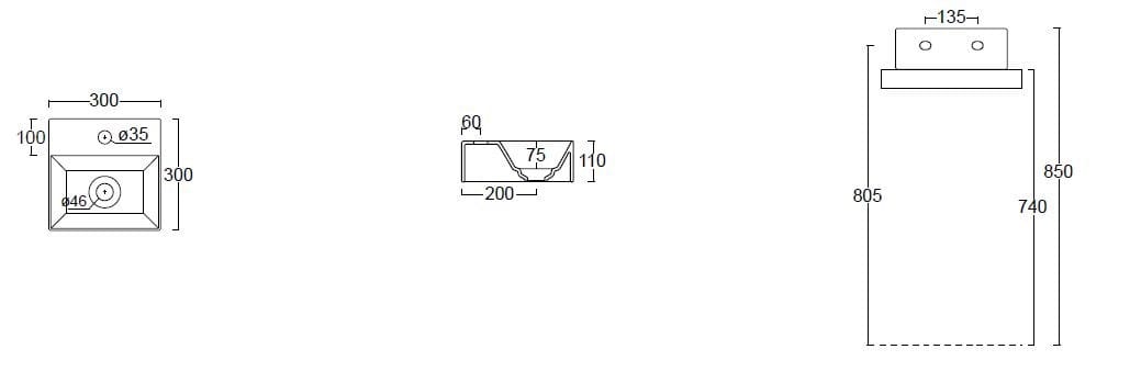 Керамическая квадратная столешница для мытья рук Alice Ceramica ARCH-00137750 - Вид №7