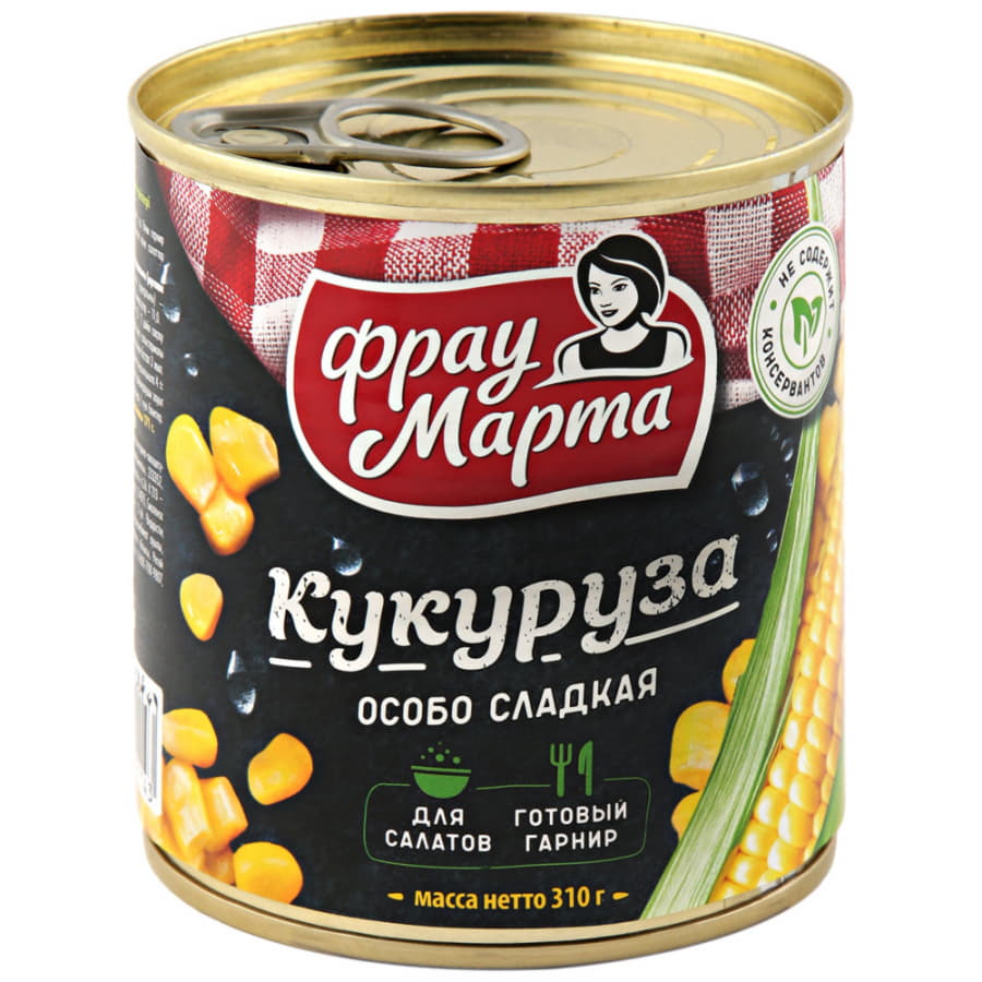 Кукуруза Особо сладкая сахарная Фрау Марта 310 г Santreyd 10802 - Вид №1