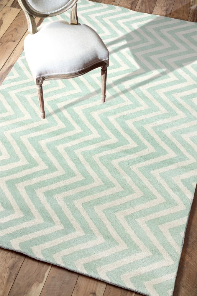 Ковер Zig Zag светло-голубой 1,6 2,3 м DOLLY CAPRETS ДИЗАЙНЕРСКИЕ, ЗИГ ЗАГ 015221 Белый;голубой  - Вид №1