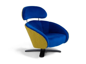 Вращающееся кресло из ткани и ткани