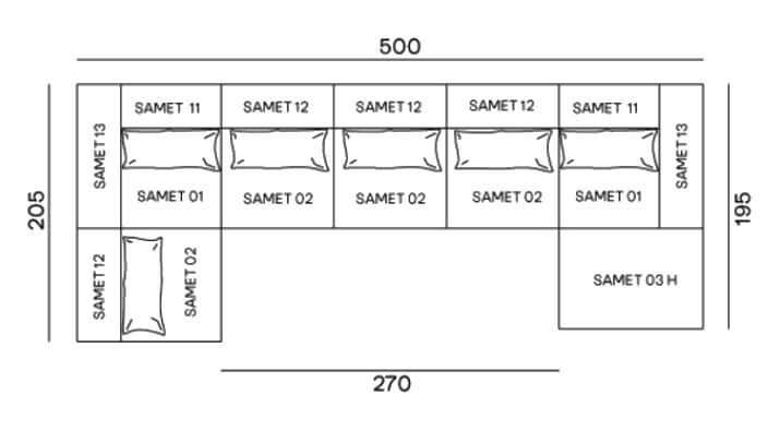Угловой и модульный тканевый диван на 5 мест Gervasoni Samet ARCH-00032210 - Вид №4