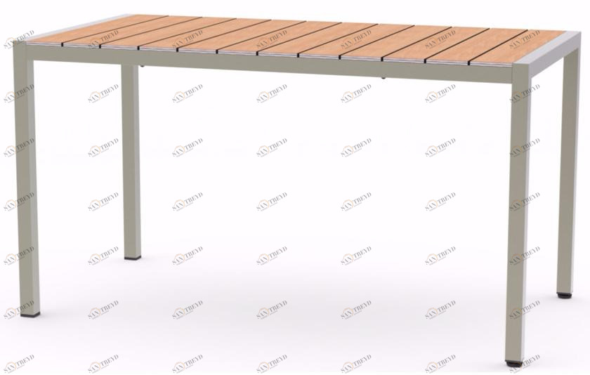 Adico Прямоугольный садовый стол из нержавеющей стали и дерева sun-id-1438779
