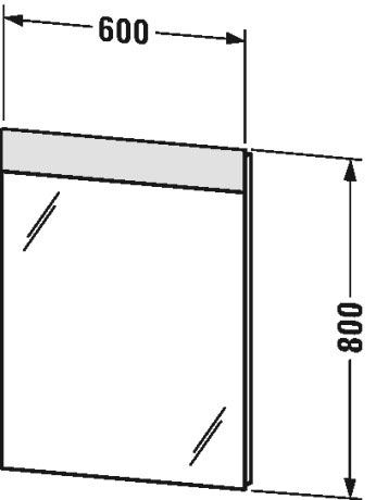 DS746703737 Зеркало с подсветкой DuraStyle #DS7467 600 x 40 мм Белый алюминий, декор Duravit - Вид №1