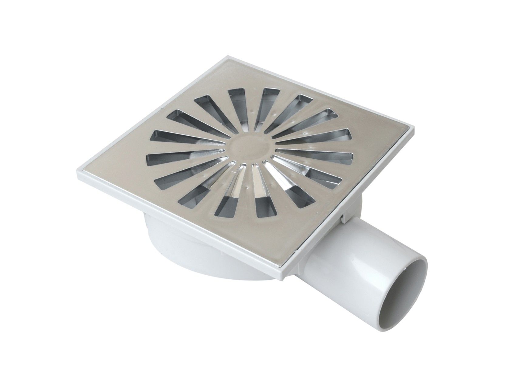 Крышка люка из АБС-пластика с хромированной решеткой и поворотным горизонтальным выхлопом First Corporation First Plast ARCH-00044268