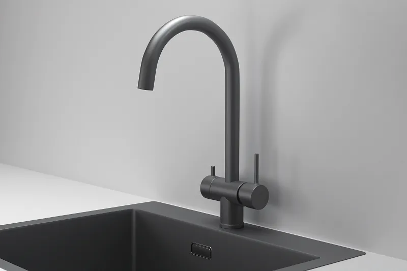 7104, ГРАФИТ МАТОВЫЙ, СМЕСИТЕЛЬ КУХОННЫЙ GRANULA Kitchen Space 7104-ST118