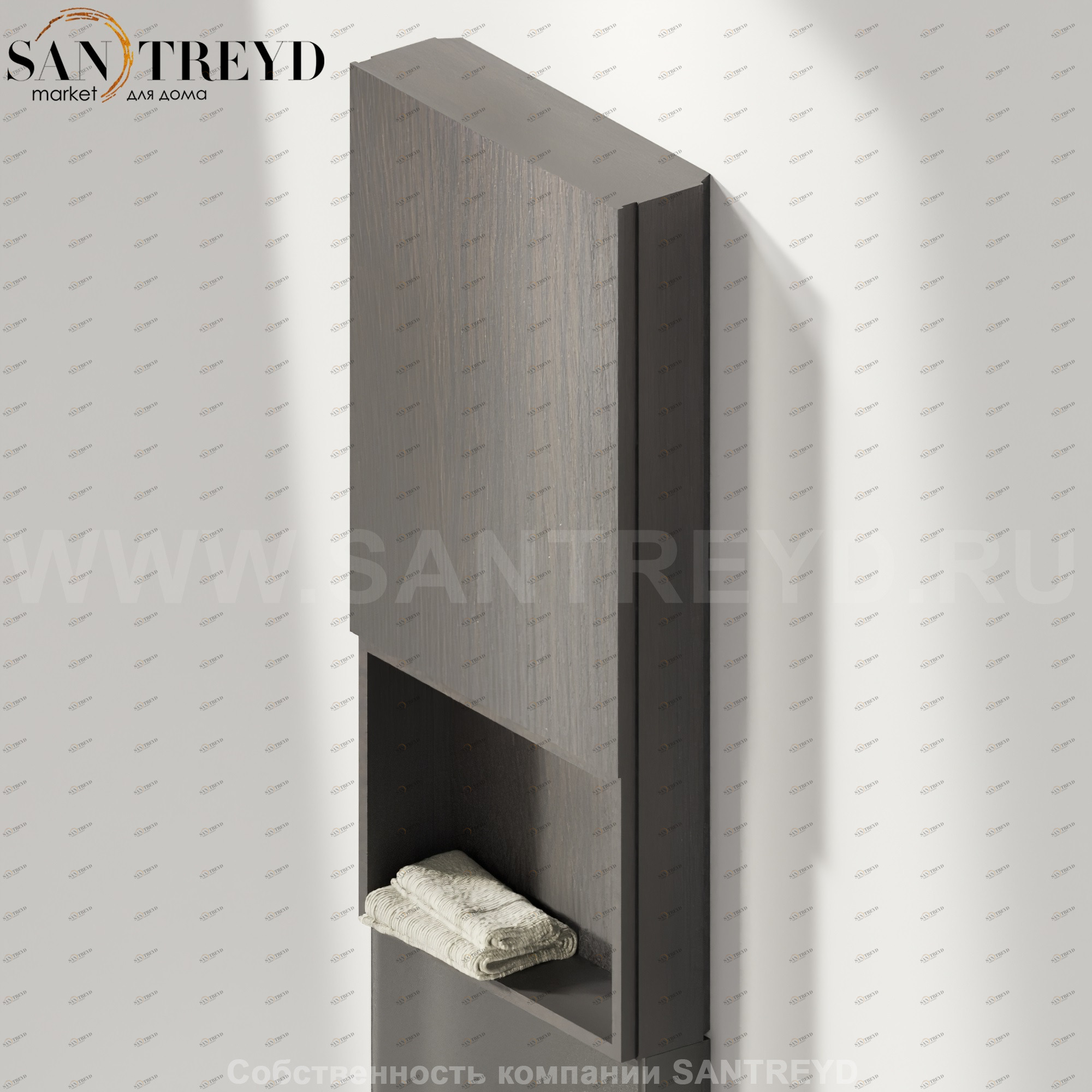 Верхний модуль MONOLITH с полкой темный дуб Agape AMON1292WW