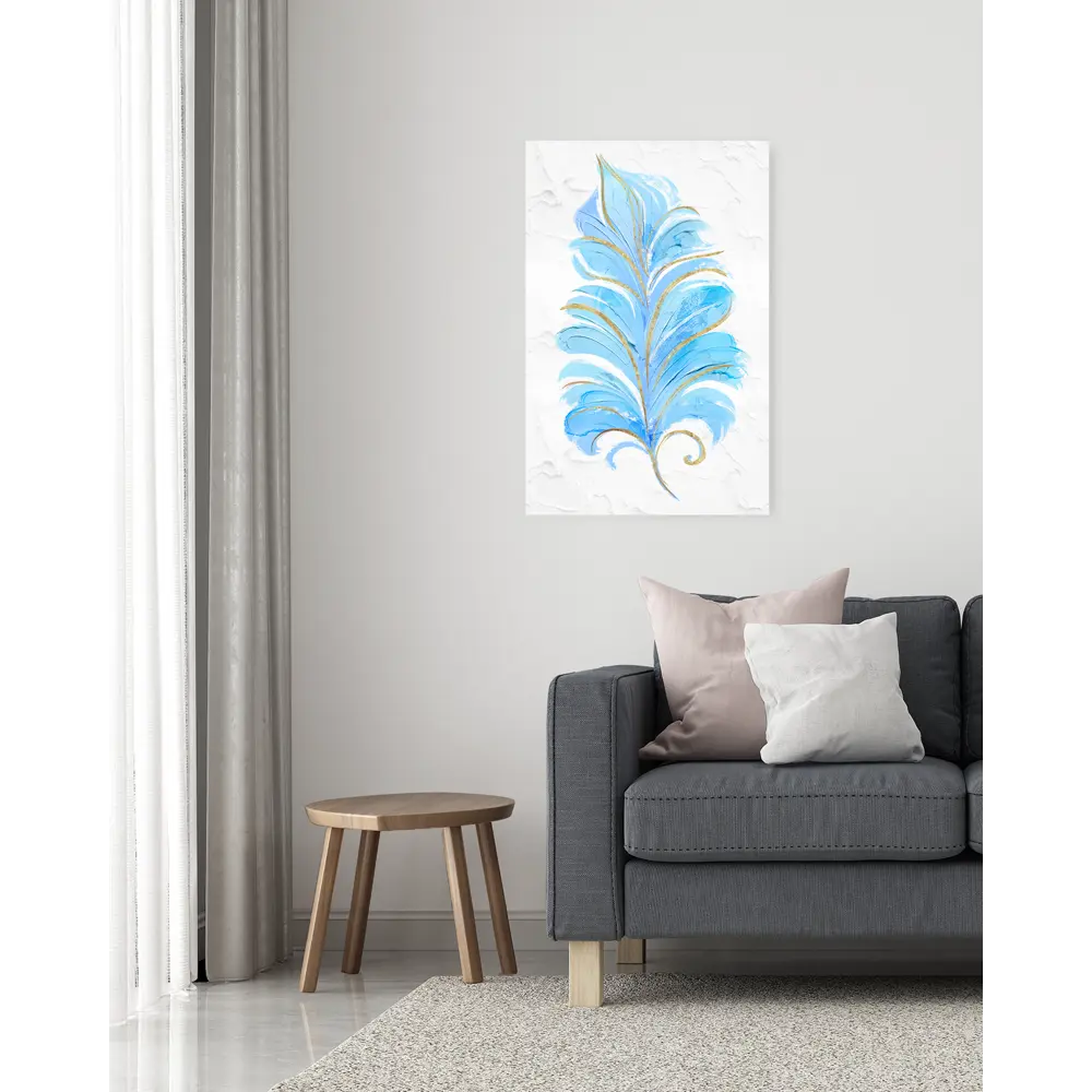 Картина на холсте Голубое перо 40x60 см Постер-лайн STLM-2110345 - Вид №1