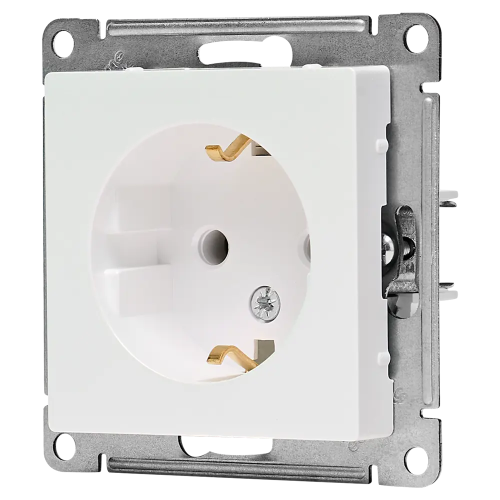 Розетка встраиваемая Systeme Electric AtlasDesign с заземлением цвет жемчужный 89457347 STLM-2017069 - Вид №1