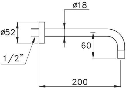 RUBINETTERIE STELLA Излив с настенным аэратором Aster Un09002cr00 - Вид №1