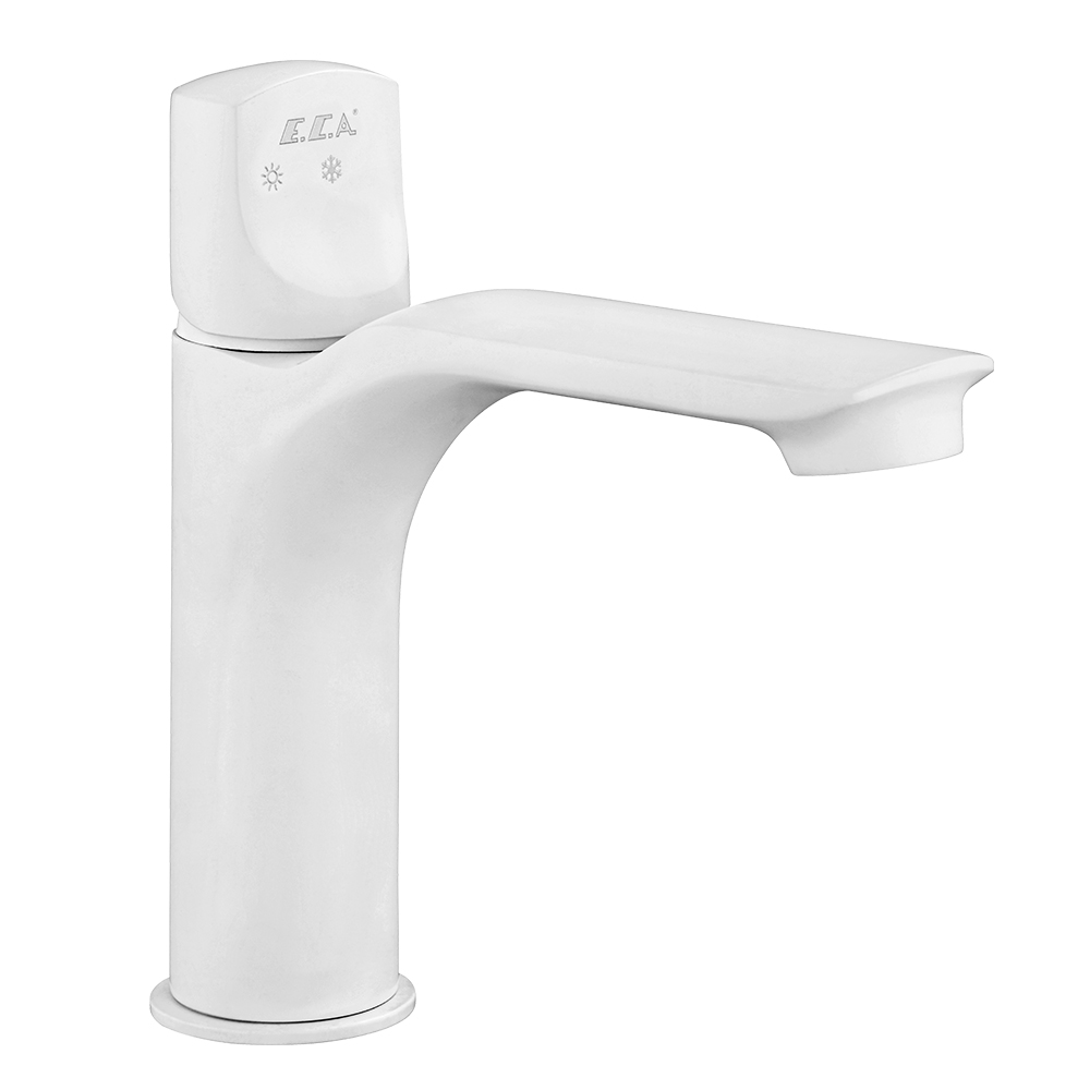 102108986c4st  Смеситель для умывальника Myra - белый матовый - экономия воды Eca  - Вид №1