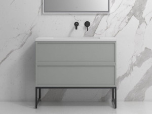 Деревянный одиночный напольный умывальник с ящиками