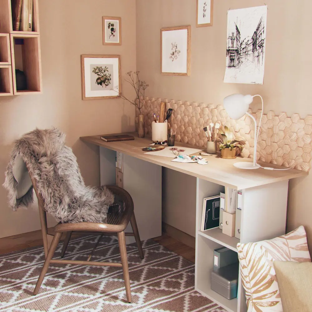 Ковер KREAFORTA Meribel 60x90 см акрил цвет бежевый STLM-2042285 - Вид №5