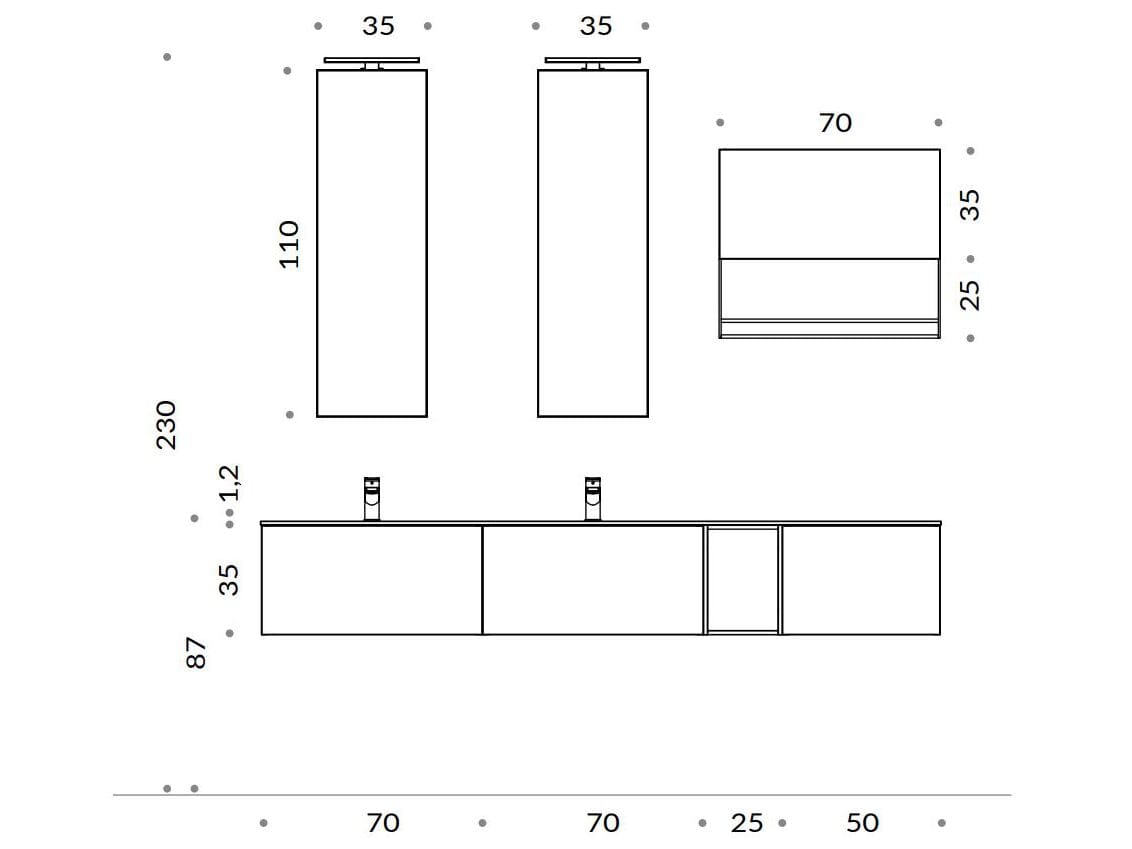 Двойной подвесной умывальник с ящиками Gruppo Geromin Change ARCH-00027968 - Вид №2