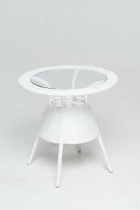 Кофейный столик из искусственного ротанга 60х60 см белый Vinotti VINOTTI  00-3885172 Белый