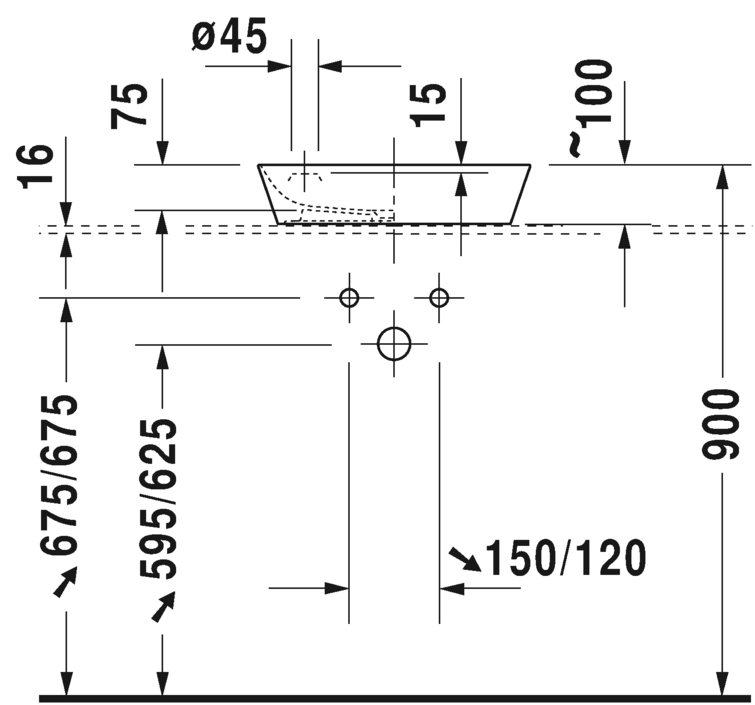 2340463200 Подвесная раковина настенная овальная Duravit Cape Cod - Вид №2