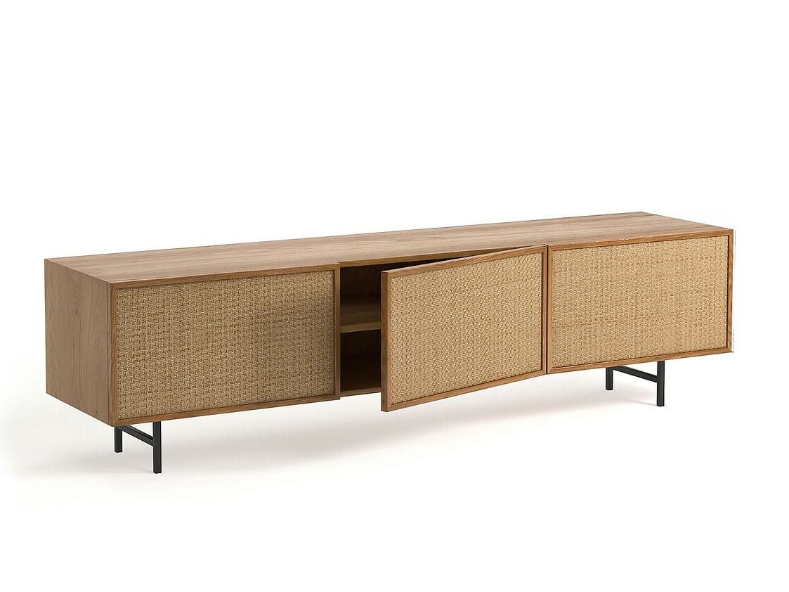 Плетеный и деревянный ТВ-шкаф с распашными дверцами AMPM PLETENICE ARCH-00115121 - Вид №3